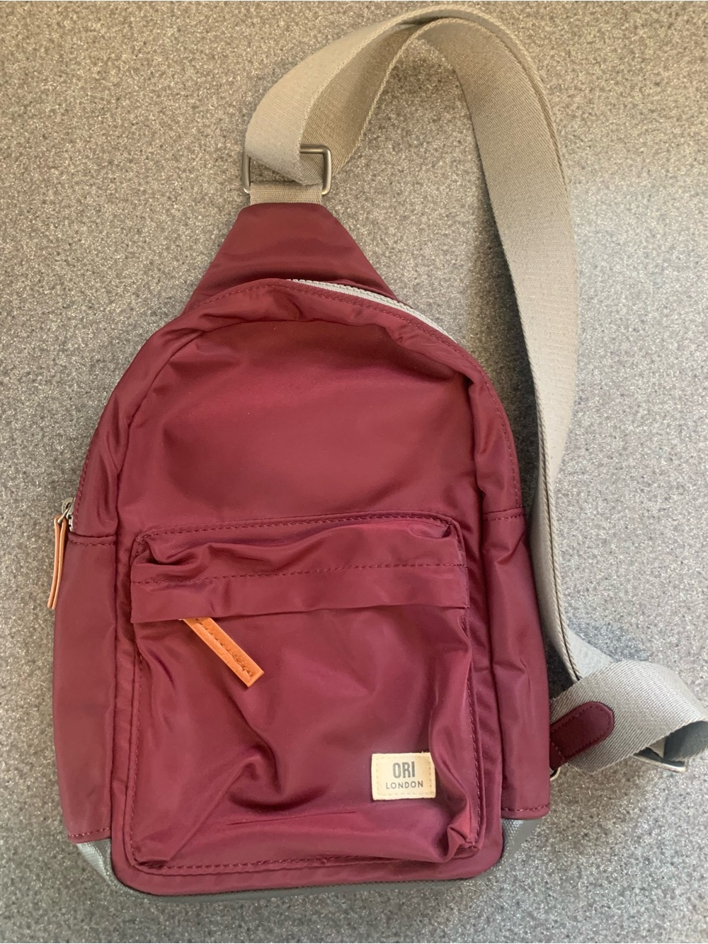 ORI London  WILLESDEN B SLING BAG in color CHILI OIL